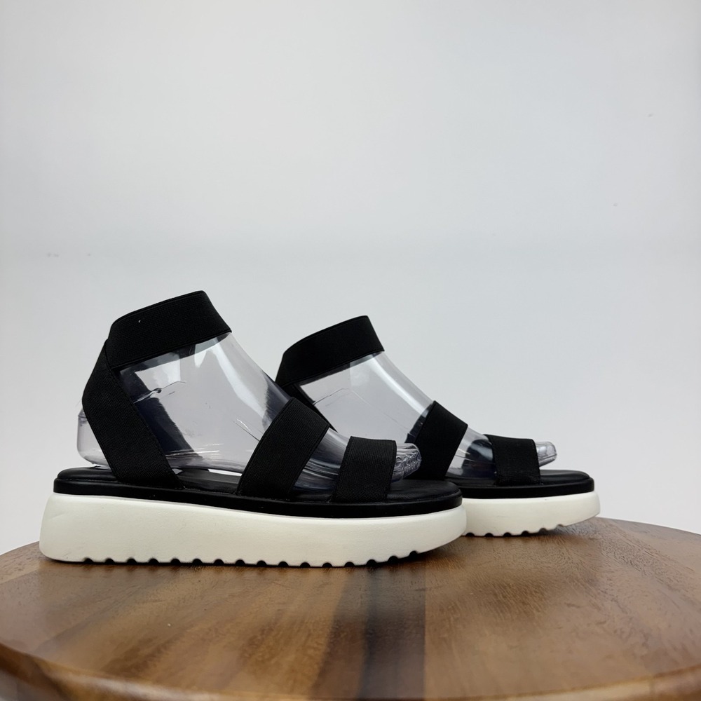 Womens Steve Madden Adele Black Casual Ankle Strap Platform Sandals Size 7 M GUC